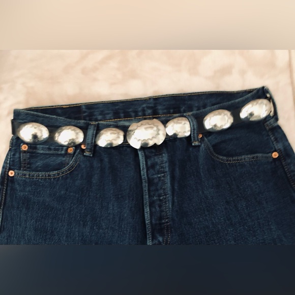 Authentic Sterling Silver Navajo Concho Belt Vintage 1980’s signed by artist - Picture 7 of 8